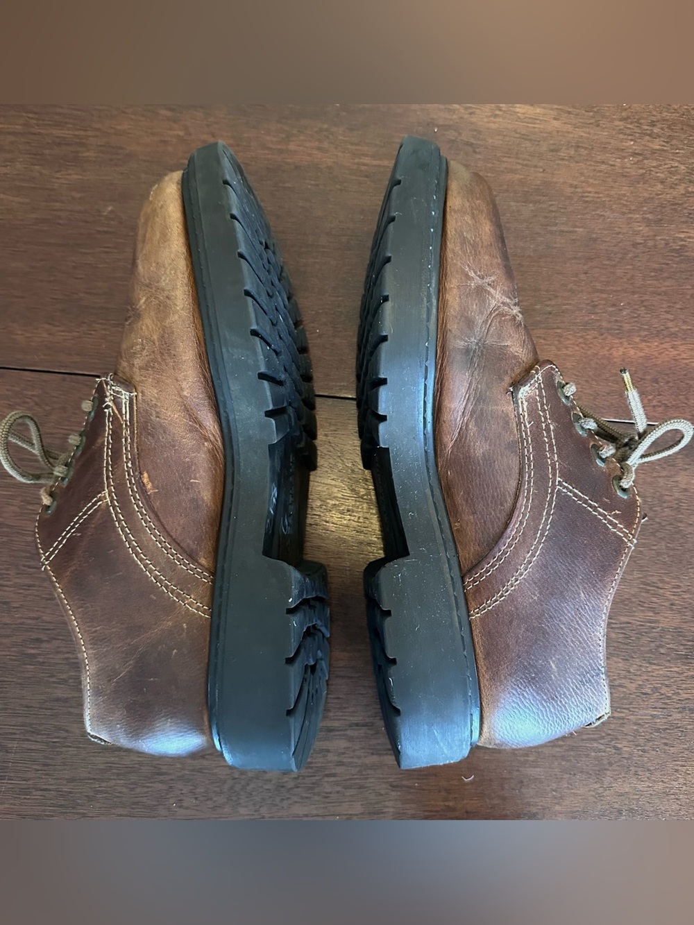 Vintage 90s Eastland Chunky Lace Up Oxford Shoes Brown Leather | Women Size 9.5 - Picture 5 of 9